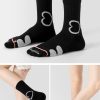 Women's spring and summer solid color professional running socks towel bottom mid-tube sports socks