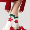 Women's cute and fashionable two-color cartoon trendy Christmas socks set (three pairs)