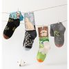 Women's autumn and winter animal oil painting cotton fashionable socks (pack of 5 pairs)