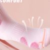Women's spring and summer solid color professional running socks towel bottom mid-tube sports socks