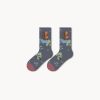 Women's autumn and winter animal oil painting cotton fashionable socks (pack of 5 pairs)