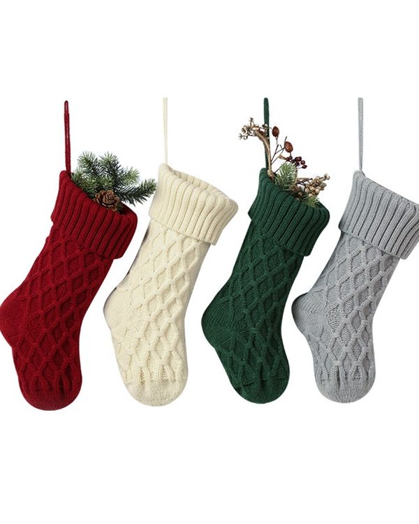 Christmas Retro Textile Sock Shape Gift Bag