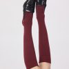Women's autumn and winter retro fashion red thick cotton warm calf socks