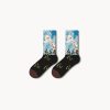 Women's autumn and winter animal oil painting cotton fashionable socks (pack of 5 pairs)