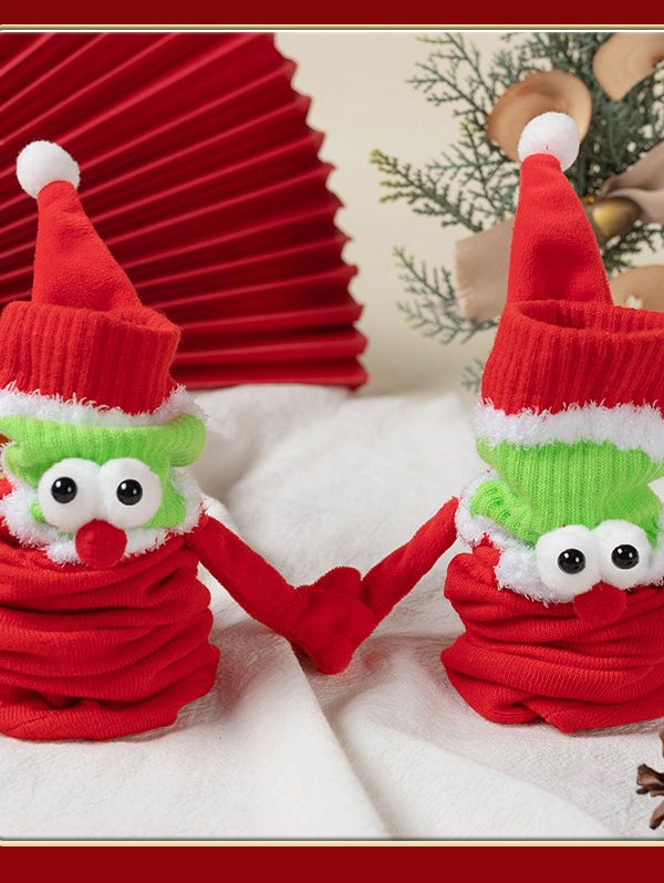 Women's Red Santa Claus Pattern Mid-Tube Warm Christmas Socks