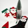 Women's cute and fashionable two-color cartoon trendy Christmas socks set (three pairs)