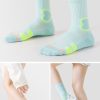 Women's spring and summer solid color professional running socks towel bottom mid-tube sports socks