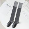 Women's Spring and Autumn Fashion Two-tone Cotton Dark Over-the-Knee Socks