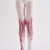 COSPLAY style weird strappy print pantyhose