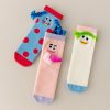 Women's winter thick warm coral fleece cartoon cute soft home socks (3 pairs)