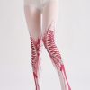 COSPLAY style weird strappy print pantyhose