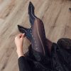 Women's European style palace beautiful vertical striped pantyhose