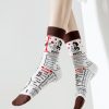 Women's Spring and Autumn French Oil Painting Style Retro Fashion Socks (5 Pairs)