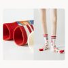 Women's Spring and Autumn French Oil Painting Style Retro Fashion Socks (5 Pairs)