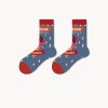 Women's Spring and Autumn French Oil Painting Style Retro Fashion Socks (5 Pairs)