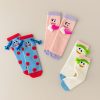 Women's winter thick warm coral fleece cartoon cute soft home socks (3 pairs)