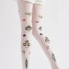 Poker style strappy printed pantyhose
