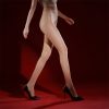 Women's bare legs slim shiny pantyhose