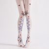 Poker style strappy printed pantyhose