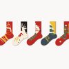 Autumn and Winter Fashion Christmas Cartoon Socks Set (5 Pairs)