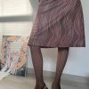 Women's Water Ripple Geometric Line Peach Pink Anti-snagging Fine Mesh Stockings