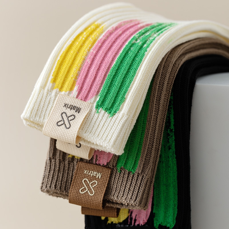 Women's Spring and Autumn Palette Graffiti Fashion Socks (3 Pairs)