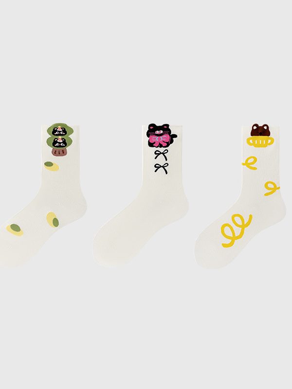 Women's Spring Party Fashion Socks (3 Pairs)