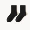 Men's autumn and winter plus velvet solid color warm cotton socks