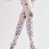Poker style strappy printed pantyhose