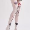 COSPLAY style dark anime print pantyhose