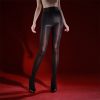 Women's bare legs slim shiny pantyhose
