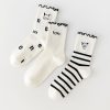 Women's Spring and Autumn Happy Puppy Pattern Lace Princess Socks (3 Pairs)