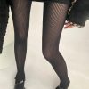 Women's vertical striped seamless bottoming slimming jacquard pantyhose