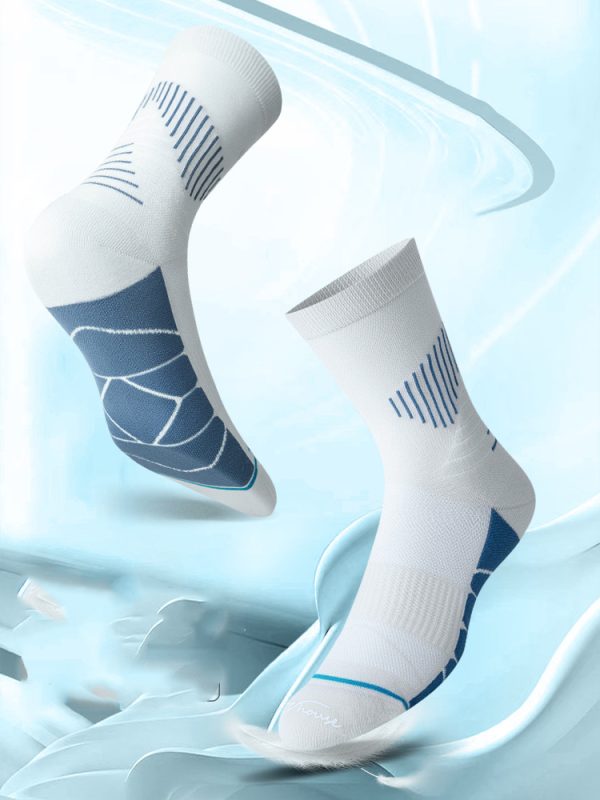 Men's antibacterial breathable sweat-wicking non-slip plush bottom professional basketball sports socks
