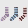 Women's Autumn and Winter Preppy Style Colorful Striped Socks (3 Pairs)