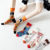 Women's Spring and Autumn French Oil Painting Style Retro Fashion Socks (5 Pairs)