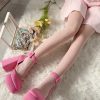 Women's Water Ripple Geometric Line Peach Pink Anti-snagging Fine Mesh Stockings