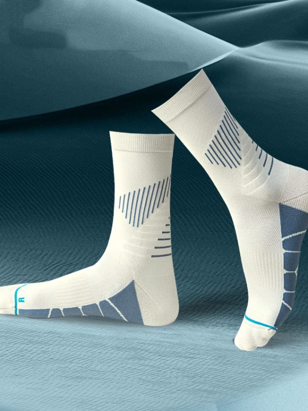 Men's antibacterial breathable sweat-wicking non-slip plush bottom professional basketball sports socks