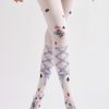Poker style strappy printed pantyhose