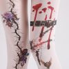 COSPLAY style dark anime print pantyhose