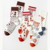 Women's Spring and Autumn French Oil Painting Style Retro Fashion Socks (5 Pairs)