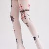 COSPLAY style dark anime print pantyhose