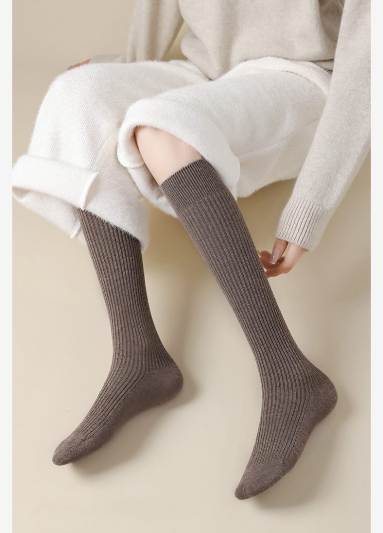 Women's Winter Solid Color Thick Warm Wool Knee Socks