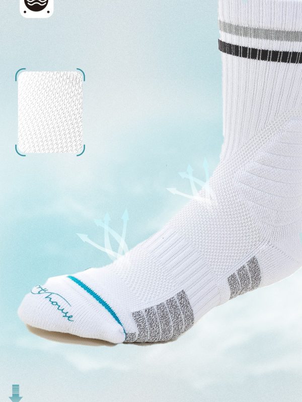 Men's summer antibacterial breathable non-slip professional basketball socks