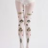 Poker style strappy printed pantyhose