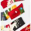 Autumn and Winter Fashion Christmas Cartoon Socks Set (5 Pairs)
