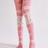 COSPLAY pink bow loli style printed pantyhose