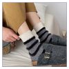 Women's autumn and winter colored sand striped warm cashmere socks