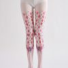 Two-dimensional diamond pattern bow line loli style printed pantyhose