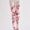 Two-dimensional diamond pattern bow line loli style printed pantyhose